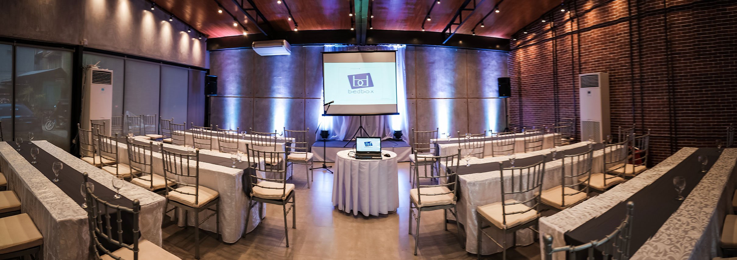 bedbox hotel events conference set up